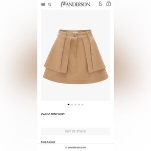 JW Anderson cargo mini skirt - beige - size 4